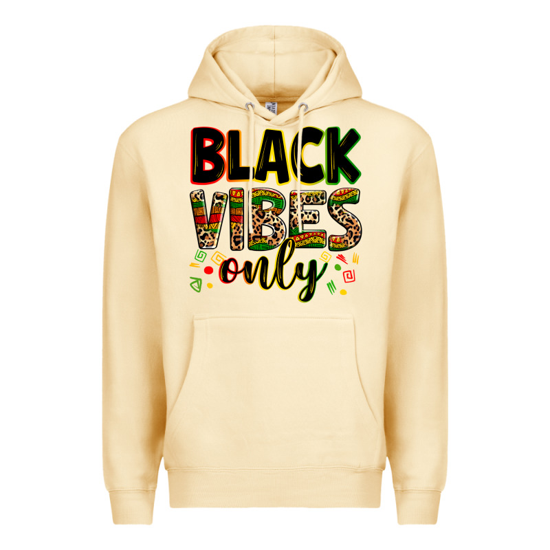 Black Vibes Only Premium Hoodie by Zillion Design Studio | Teevron