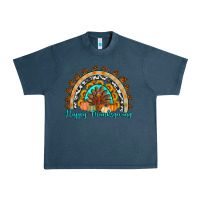 Midnight Navy Happy thanksgiving rainbow Urban Heavy Tee - Artiststas