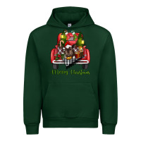Forest Green merry christmas truck Urban Hoodie - RanaPortraitStore