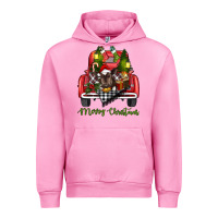 Fuchsia Pink merry christmas truck Urban Hoodie - RanaPortraitStore