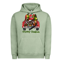 Pigment Oil Green merry christmas truck Urban Hoodie - RanaPortraitStore