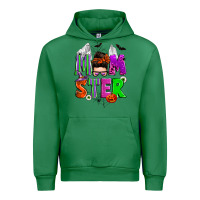 Emerald halloween momster messy bun Urban Hoodie - Zillion Design Studio