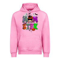 Fuchsia Pink halloween momster messy bun Urban Hoodie - Zillion Design Studio