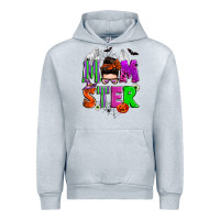 Heather Grey halloween momster messy bun Urban Hoodie - Zillion Design Studio