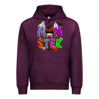 Mauve Wine halloween momster messy bun Urban Hoodie - Zillion Design Studio