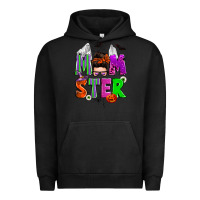 Pigment Black halloween momster messy bun Urban Hoodie - Zillion Design Studio
