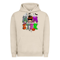 Pigment French Oak halloween momster messy bun Urban Hoodie - Zillion Design Studio