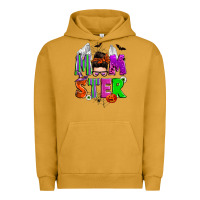 Pigment Peanut Butter halloween momster messy bun Urban Hoodie - Zillion Design Studio
