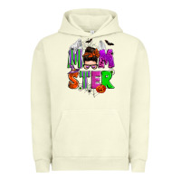 Pigment Pistachio halloween momster messy bun Urban Hoodie - Zillion Design Studio