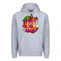 Heather Grey Trick or Teach Premium Hoodie - texasbilliewilder