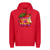 Red Trick or Teach Premium Hoodie - texasbilliewilder