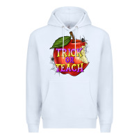 White Trick or Teach Premium Hoodie - texasbilliewilder