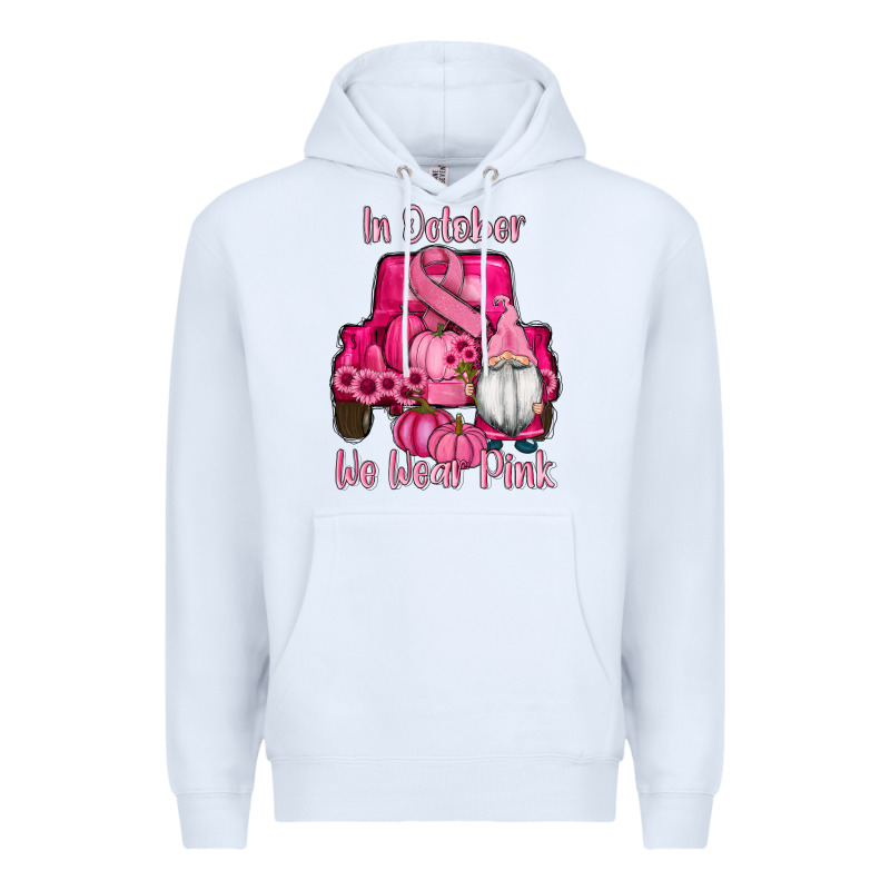Breast Cancer Awareness Pink Truck Gnomes Premium Hoodie by RanaPortraitStore | Teevron