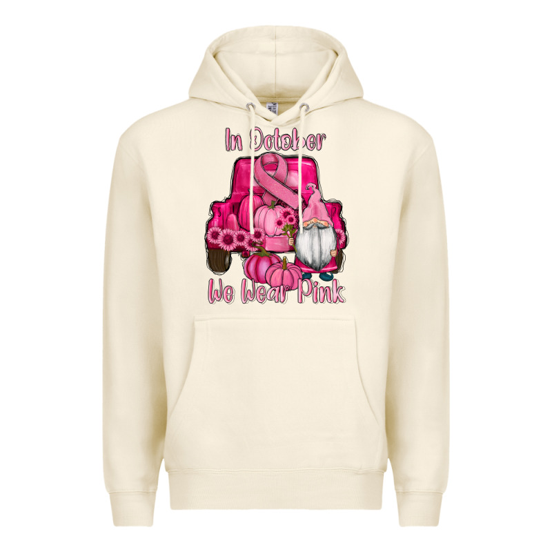 Breast Cancer Awareness Pink Truck Gnomes Premium Hoodie by RanaPortraitStore | Teevron