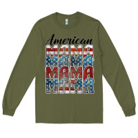 Army Green american mama Long Sleeve Tee - BarkalooDesign