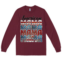 Burgundy american mama Long Sleeve Tee - BarkalooDesign