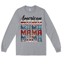 Heather Grey american mama Long Sleeve Tee - BarkalooDesign