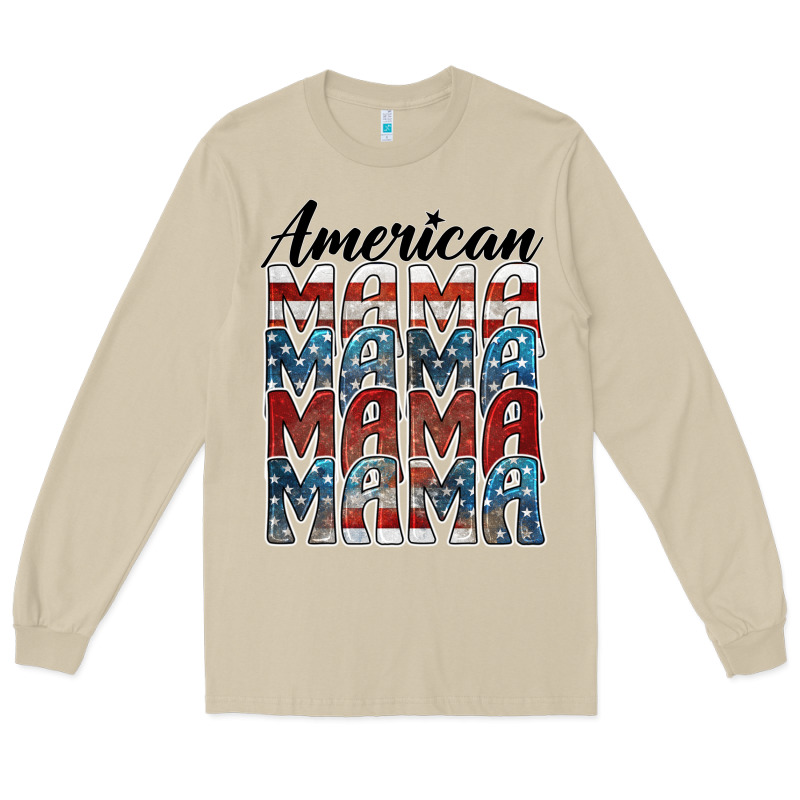 American Mama Long Sleeve Tee by BarkalooDesign | Teevron