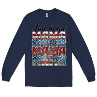 Navy american mama Long Sleeve Tee - BarkalooDesign