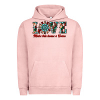Pigment Salmon love make this house a home Urban Hoodie - RanaPortraitStore