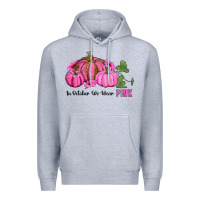 Heather Grey in october we wear pink pumpkin and sunflowers Premium Hoodie - RanaPortraitStore