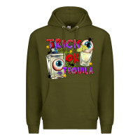 Army Green Trick or Tequila Premium Hoodie - texasbilliewilder
