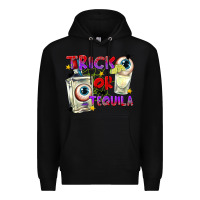Black Trick or Tequila Premium Hoodie - texasbilliewilder
