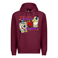 Burgundy Trick or Tequila Premium Hoodie - texasbilliewilder