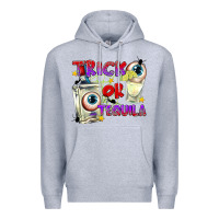 Heather Grey Trick or Tequila Premium Hoodie - texasbilliewilder