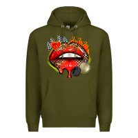 Army Green race lips Premium Hoodie - AdoDesignShop