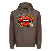 Coffee race lips Premium Hoodie - AdoDesignShop