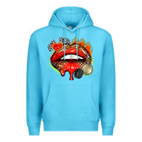 Ocean Blue race lips Premium Hoodie - AdoDesignShop