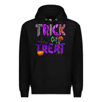 Black Trick or Treat Premium Hoodie - texasbilliewilder
