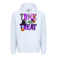 White Trick or Treat Premium Hoodie - texasbilliewilder