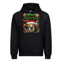 Black merry christmas heifer with cowbells Urban Hoodie - RanaPortraitStore