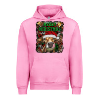 Fuchsia Pink merry christmas heifer with cowbells Urban Hoodie - RanaPortraitStore