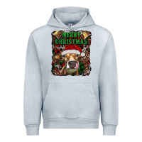 Heather Grey merry christmas heifer with cowbells Urban Hoodie - RanaPortraitStore