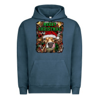 Pigment Midnight Navy merry christmas heifer with cowbells Urban Hoodie - RanaPortraitStore