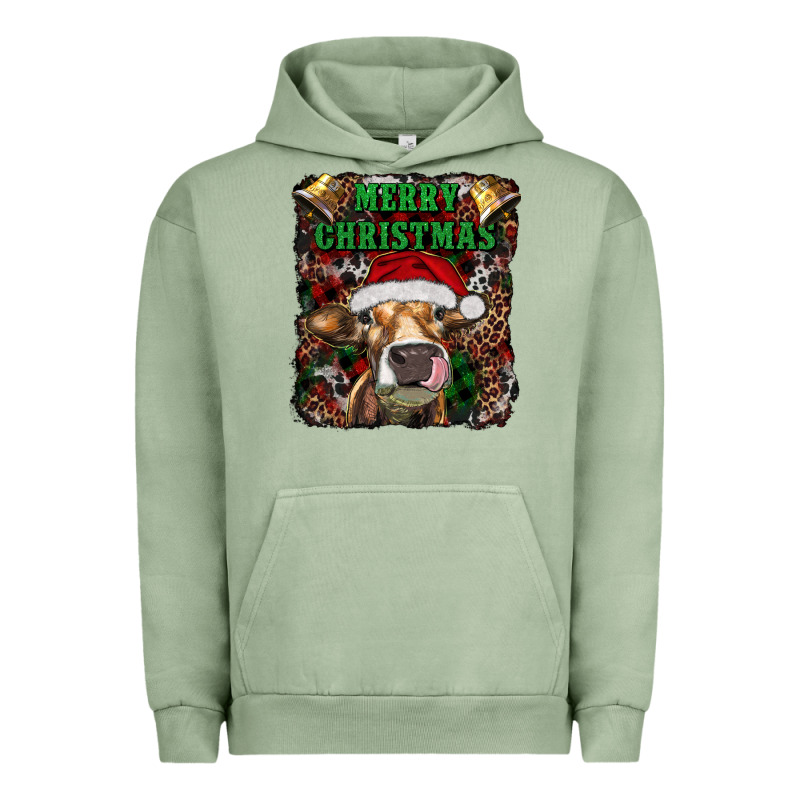 Merry Christmas Heifer With Cowbells Urban Hoodie by RanaPortraitStore | Teevron