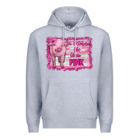 Heather Grey in october we wear pink pig Premium Hoodie - RanaPortraitStore
