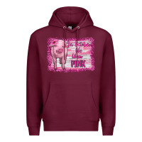 Burgundy in october we wear pink pig Premium Hoodie - RanaPortraitStore