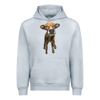 Heather Grey heifer cow Urban Hoodie - RanaPortraitStore