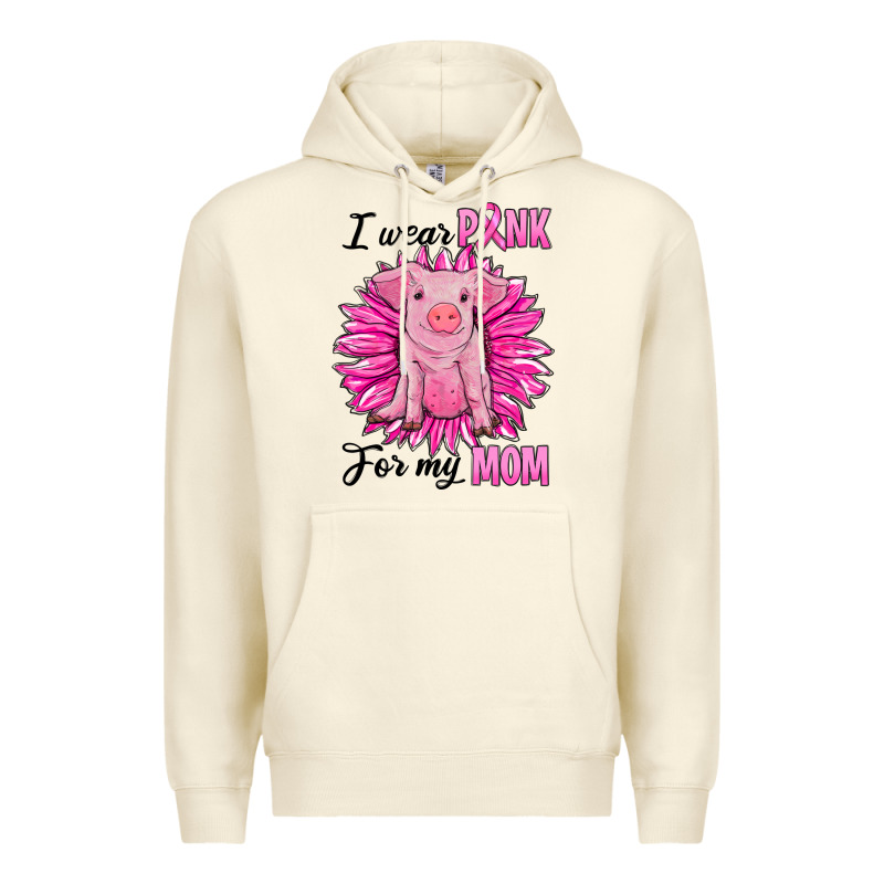 I Wear Pink For My Mom Pig Premium Hoodie by RanaPortraitStore | Teevron