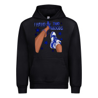 Black I Have Two Moods Royal Blue Sneakers Afro Girl Urban Hoodie - texasbilliewilder