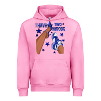Fuchsia Pink I Have Two Moods Royal Blue Sneakers Afro Girl Urban Hoodie - texasbilliewilder