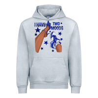 Heather Grey I Have Two Moods Royal Blue Sneakers Afro Girl Urban Hoodie - texasbilliewilder
