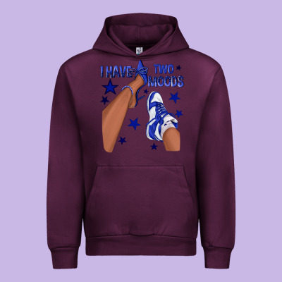 I Have Two Moods Royal Blue Sneakers Afro Girl Urban Hoodie Designed By Texasbilliewilder