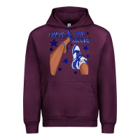 Mauve Wine I Have Two Moods Royal Blue Sneakers Afro Girl Urban Hoodie - texasbilliewilder