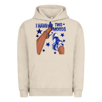 Pigment French Oak I Have Two Moods Royal Blue Sneakers Afro Girl Urban Hoodie - texasbilliewilder