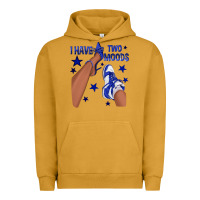 Pigment Peanut Butter I Have Two Moods Royal Blue Sneakers Afro Girl Urban Hoodie - texasbilliewilder